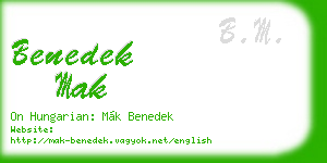 benedek mak business card