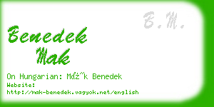benedek mak business card